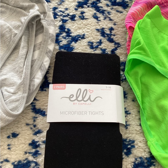 Girls Black Sports Bra with Colorful Panties and black tights - Picture 2 of 16